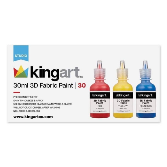 3 Boxes KINGART Studio Fabric 3D Permanent Paint Kits (90 Colors) - Picture 3 of 7
